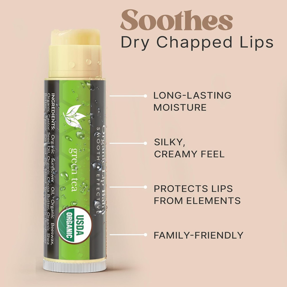 Usda Organic Lip Balm - Usa Made With Natural Ingredients, Beeswax Vanilla Chapstick For Dry Lips, Gifts For Women, Birthday Gifts For Her & Him, Hydrating Lip Balm Beauty Gifts, Natural Chapstick