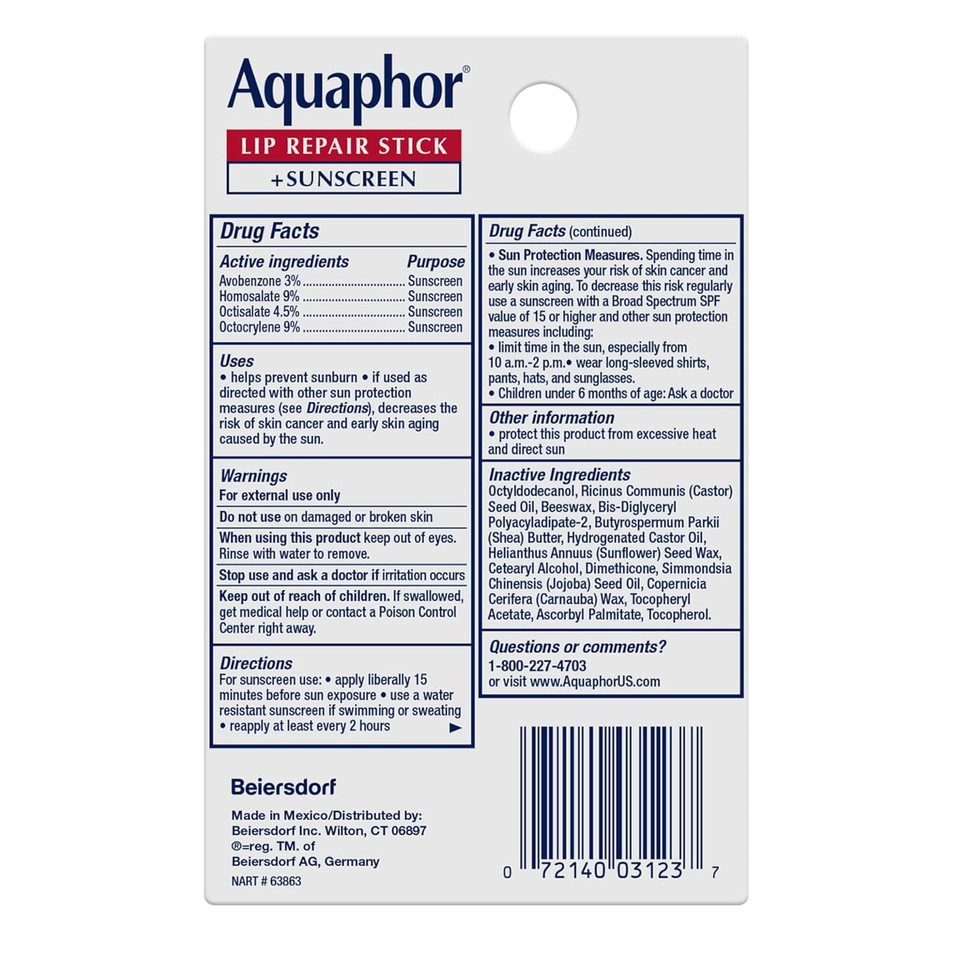 Aquaphor Lip Balm Set With Jojoba Oil And Shea Butter, Lip Repair Stick (2 X 0.17 Oz) + Repair Stick With Sunscreen Spf 30 (2 X 0.17 Oz), Fragrance Free, Paraben Free, Immediately Relieves Dryness Aquaphor Lip Balm Set With Jojoba Oil And Shea Butter, Lip Repair Stick (2 X 0.17 Oz) + Repair Stick With Sunscreen Spf 30 (2 X 0.17 Oz), Fragrance Free, Paraben Free, Immediately Relieves Dryness