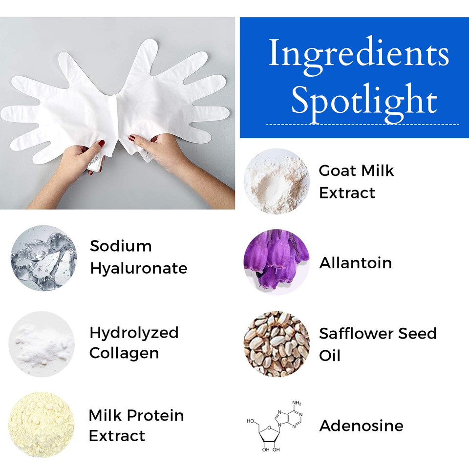 Borghese Deep Hydration Hand Sheet Masks (3 Pairs) - Hand Masks With Sodium Hyaluronate, Hydrolyzed Collagen, & Allantoin For Moisture & Anti-Aging