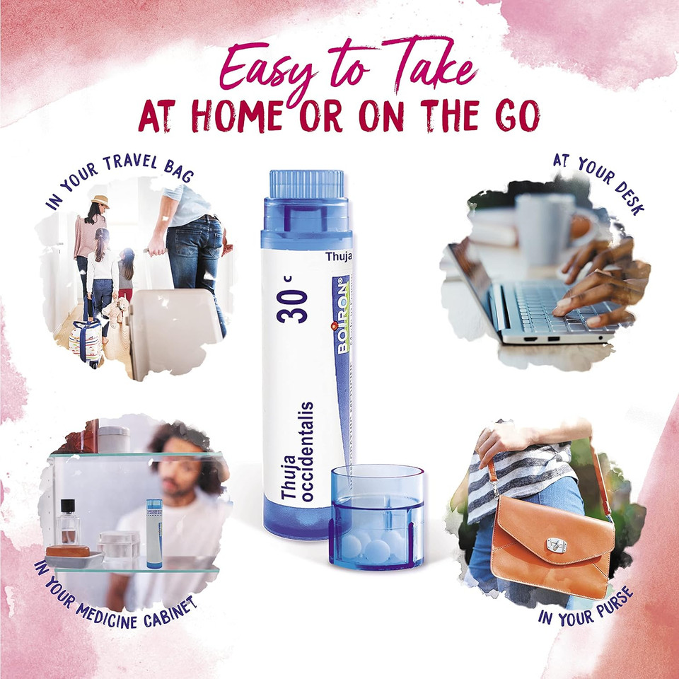 Boiron Thuja Occidentalis 30C Homeopathic Medicine For Painless Wart Removal - 80 Pellets