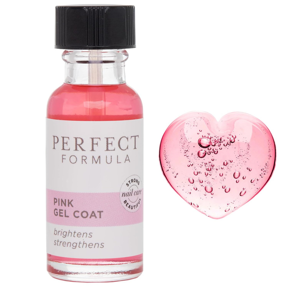 Perfect Formula Pink Gel Coat - Nail Strengthener And Strengthening Polish For Women, Extra Strong Nail Hardener, Keratin Treatment For Damaged Fingernails