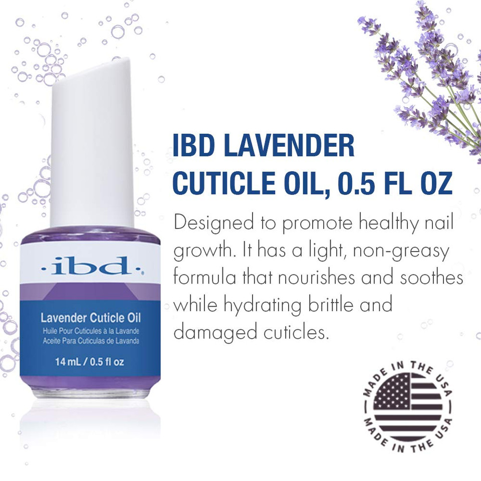 Ibd Lavender Cuticle Oil  Moisturizing Nail Oil For Growth & Strength, Repair Damaged Nails, Cuticle Softener, Lavender Scent, 0.5 Fl Oz