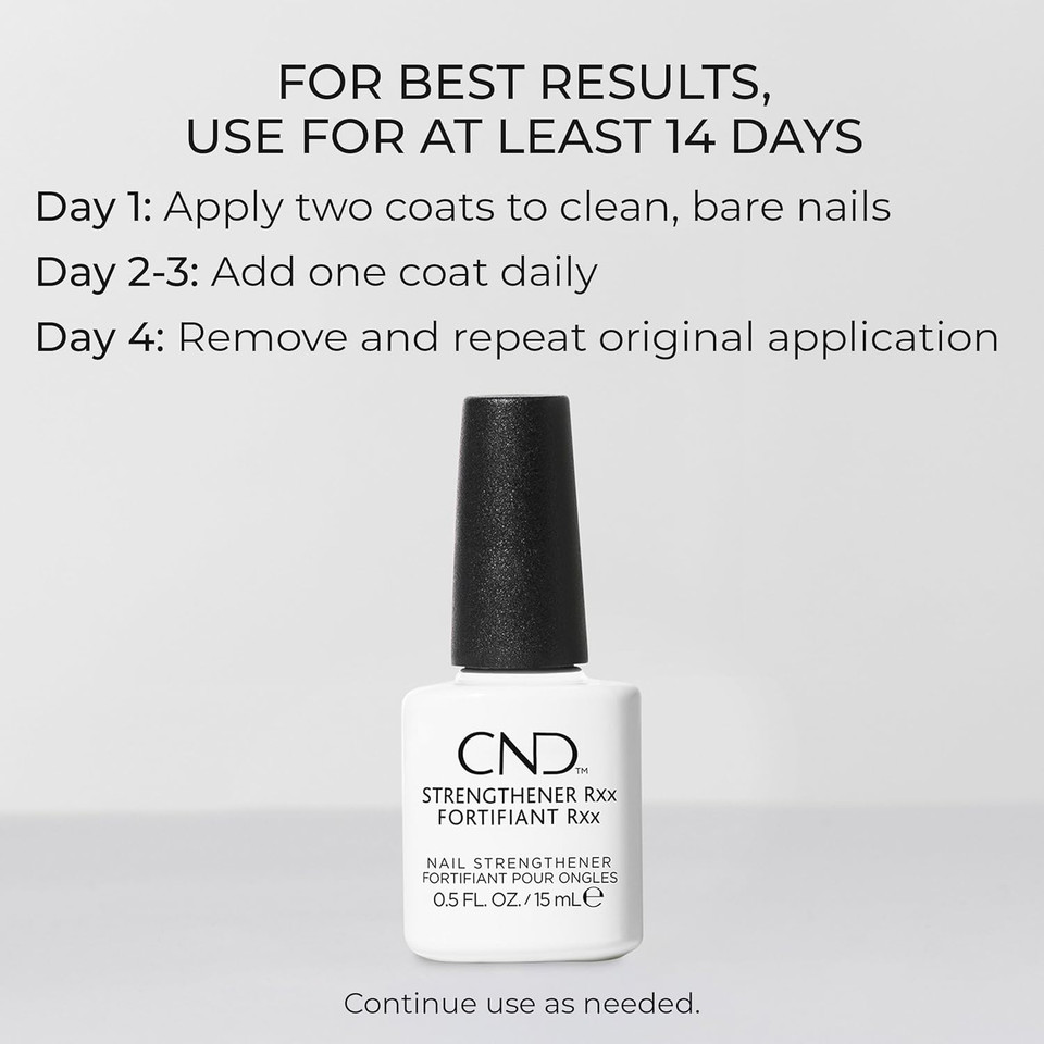 Cnd Strengthener Rxx, Nail Strengthener For Tougher, Stronger Nails & Protection For Thin Nails, 0.5 Fl Oz, 0.5 Fl Oz