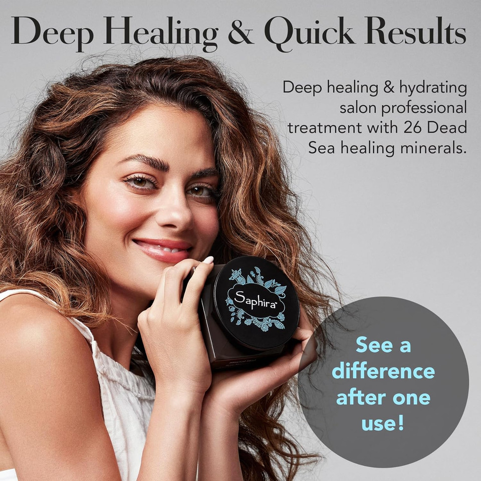 Saphira Mineral Mud Hair Mask, Deep Healing Hair Treatment For Dry, Damaged, Bleached, Color-Treated Hair And Scalp, Sulfate-Free, Paraben-Free, Repairs, Hydrates And Adds Shine