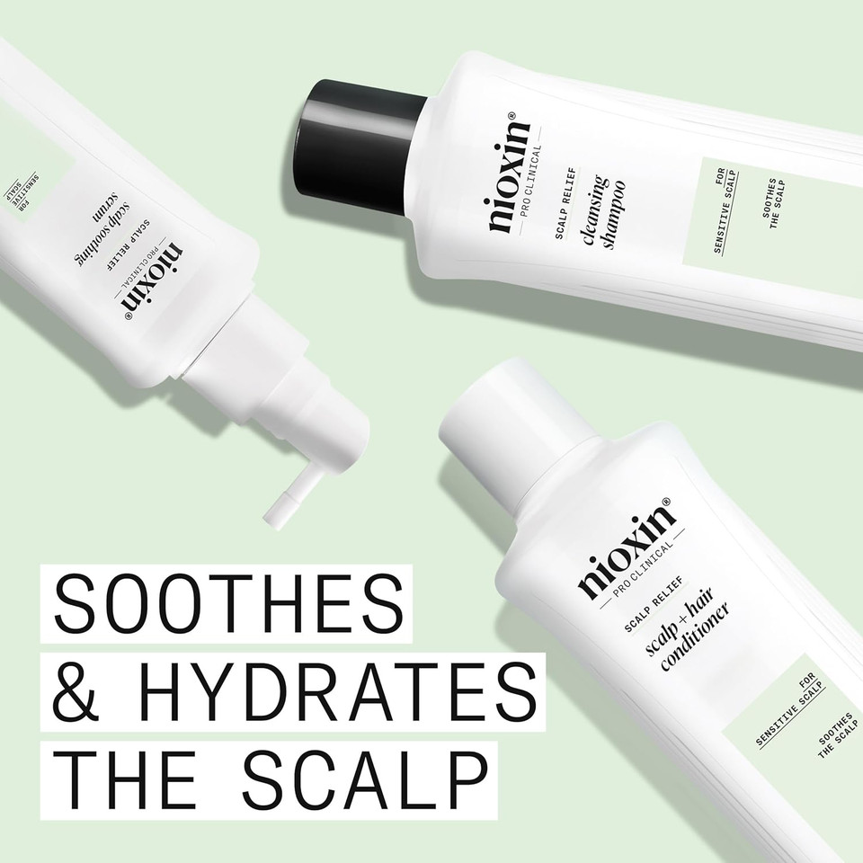 Nioxin Scalp Relief System Kit | For Sensitive Itchy Scalp | Made With Aloe Vera And Vitamin E | Trial Size
