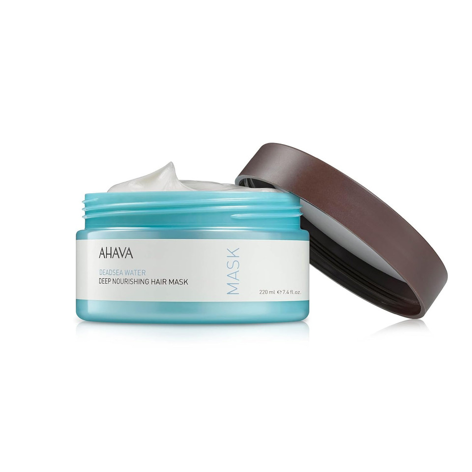 Ahava Dead Sea Water Deep Nourishing Hair Mask - Rich & Creamy Mask Nourishing & Revitalizing Shine, Cures Daily Scalp & Hair Damage, Includes Exclusive Osmoter, Jojoba Oil & Argan Oil 7.4 Fl.Oz