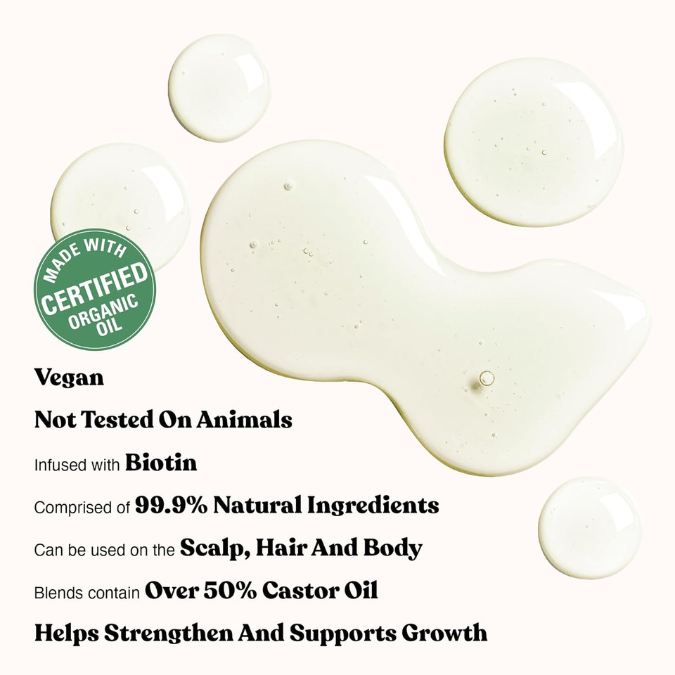 Red By Kiss Biotin Infused 99.9% Natural Hair Oil, 2.5 Fl Oz, Supports Growth & Healthy Hair, Organic Vegan Blend For All Hair Types, Unisex