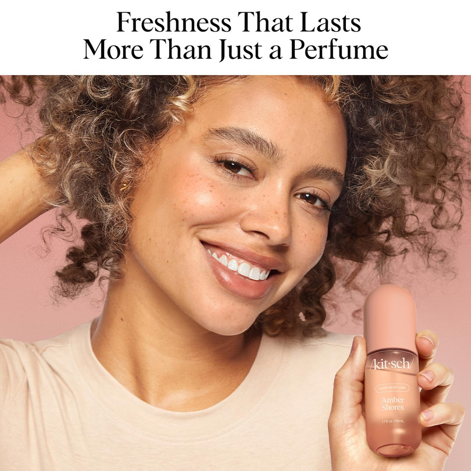 Kitsch Tart Cherry Hair Perfume For Women - Hair Spray & Body Mist - Clean, Deodorizing & Patented Odor-Eliminating Technology - Freshen Hair, Body & Pillows - Fruity Gourmand Scent & Vanilla - 50Ml