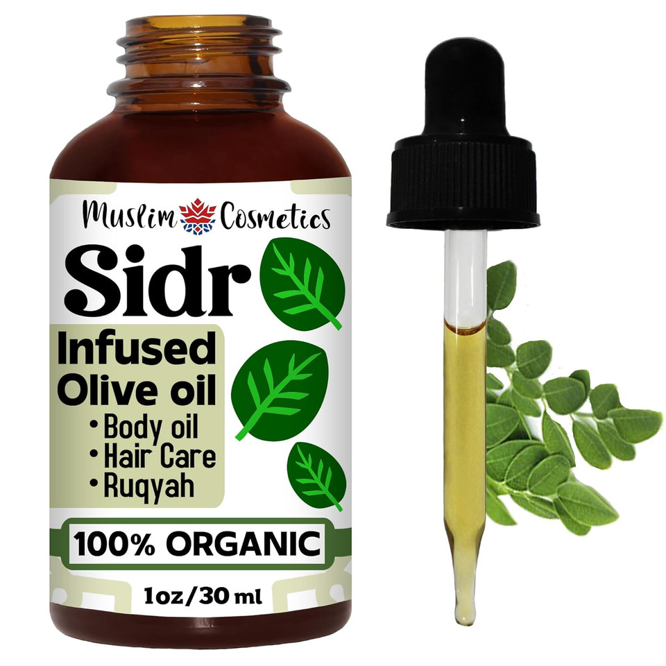 Organic Sidr Oil | Yemeni Sidr Leaf Infused In Olive Oil | Islamic Hair & Body Oil | Beard Care | Ruqyah || Made In Canada - Muslim Cosmetics - Sidr Oil (2Oz (60Ml))