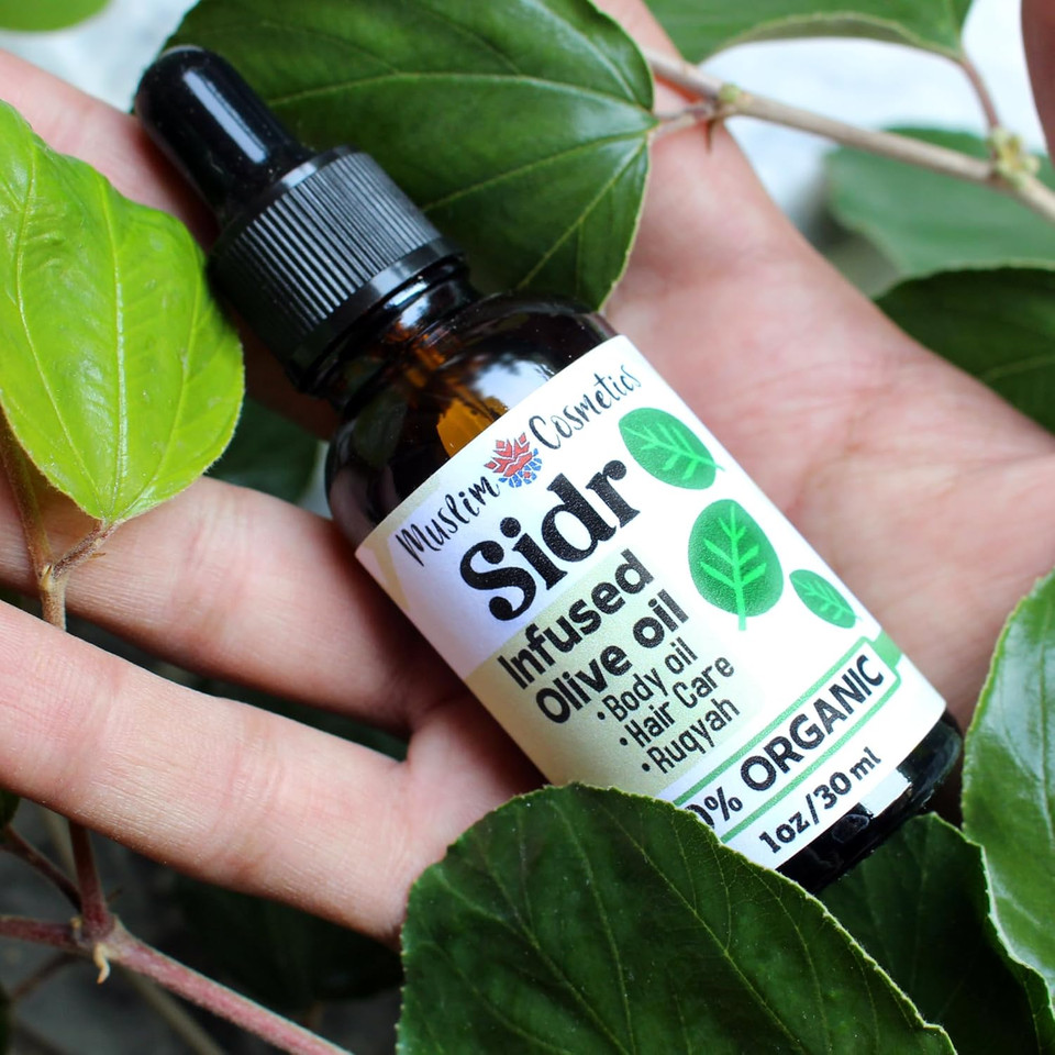 Organic Sidr Oil | Yemeni Sidr Leaf Infused In Olive Oil | Islamic Hair & Body Oil | Beard Care | Ruqyah || Made In Canada - Muslim Cosmetics - Sidr Oil (2Oz (60Ml))