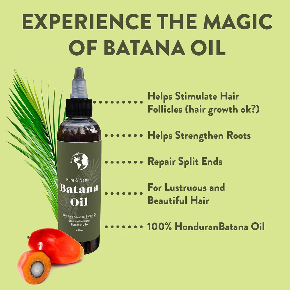 Raw Batana Oil - 100% Pure & Veganic Natural Oil For Hair Growth, Healthy Hair & Skin Nourishment - Sourced From Honduras - 4.0 Oz