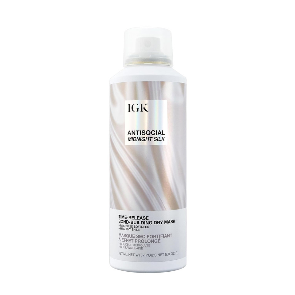 Igk Antisocial Overnight Bond-Building Dry Hair Mask | No-Rinse Leave-In Treatment For Damaged Hair | Strengthens, Smooths & Softens | Vegan, Sulfate-Free, Color-Safe