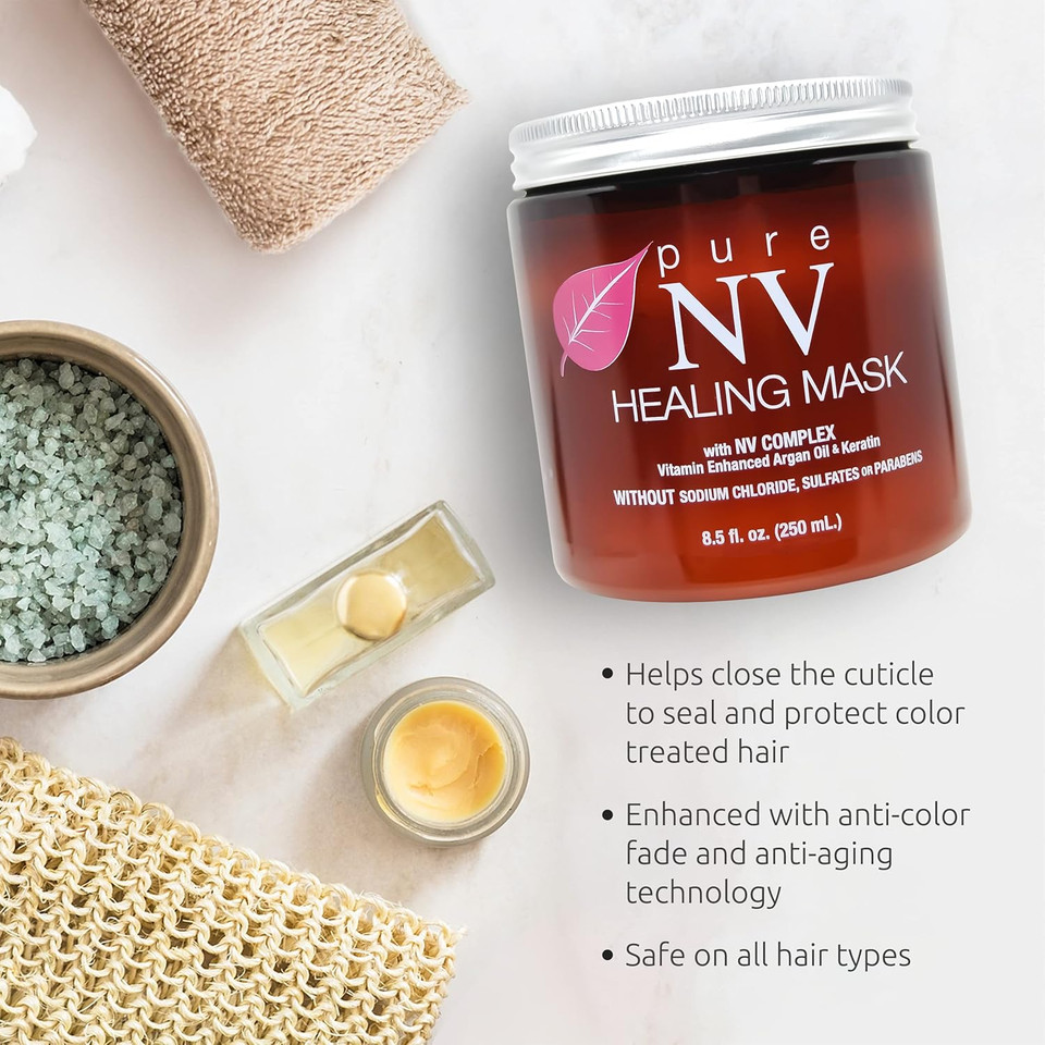 Healing Mask Deep Conditioner Hair Mask To Revitalize & Soften Hair, Made From Natural Vitamins & Minerals, Keratin, Collagen & Argan Oil Infused To Repair, Restore & Strengthen 8.5 Oz Healing Mask Deep Conditioner Hair Mask To Revitalize & Soften Hair, Made From Natural Vitamins & Minerals, Keratin, Collagen & Argan Oil Infused To Repair, Restore & Strengthen 8.5 Oz