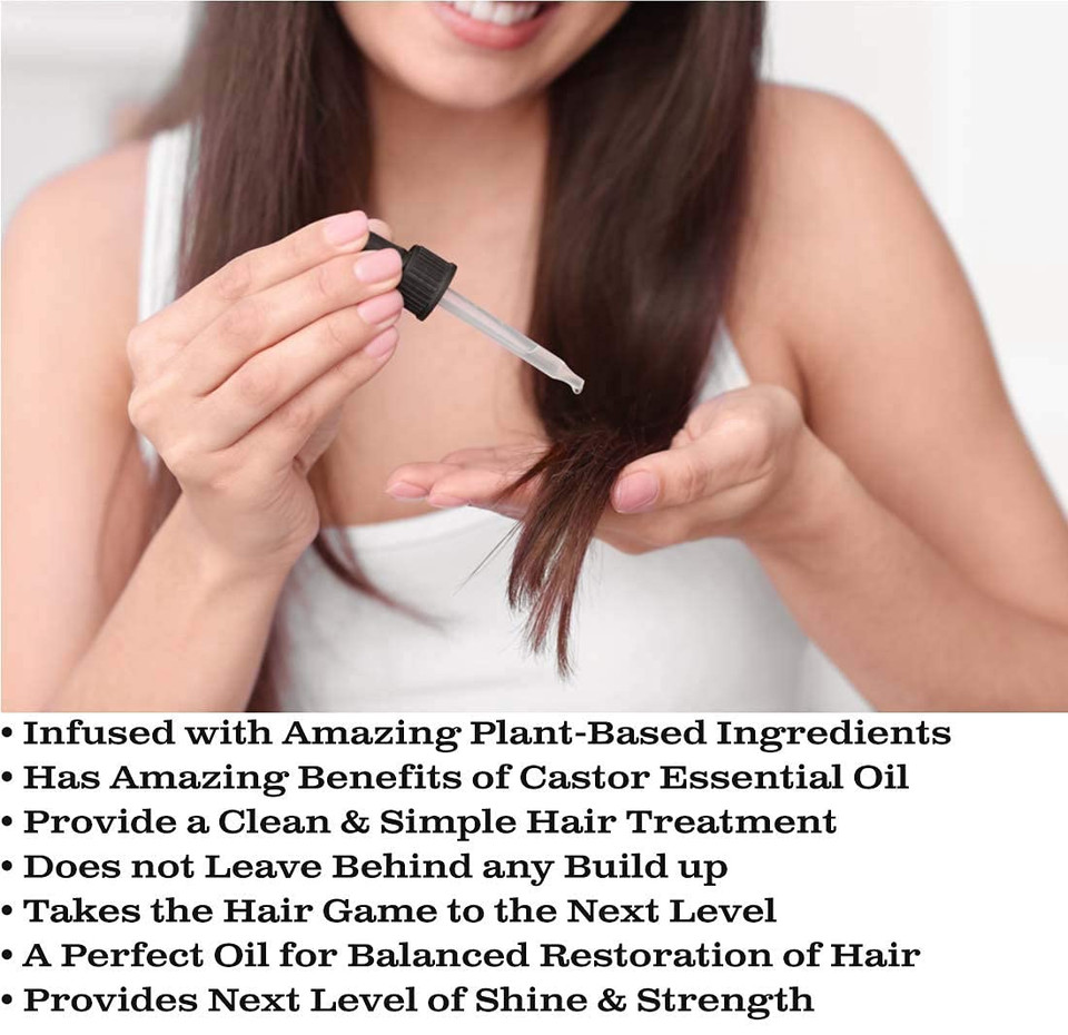Olivia Care Castor Hair Oil - Made With All Natural Ingredients - Provides Balanced Restoration, Shine & Strength. Clean & Simple Treatment To Support Strengthen Hair
