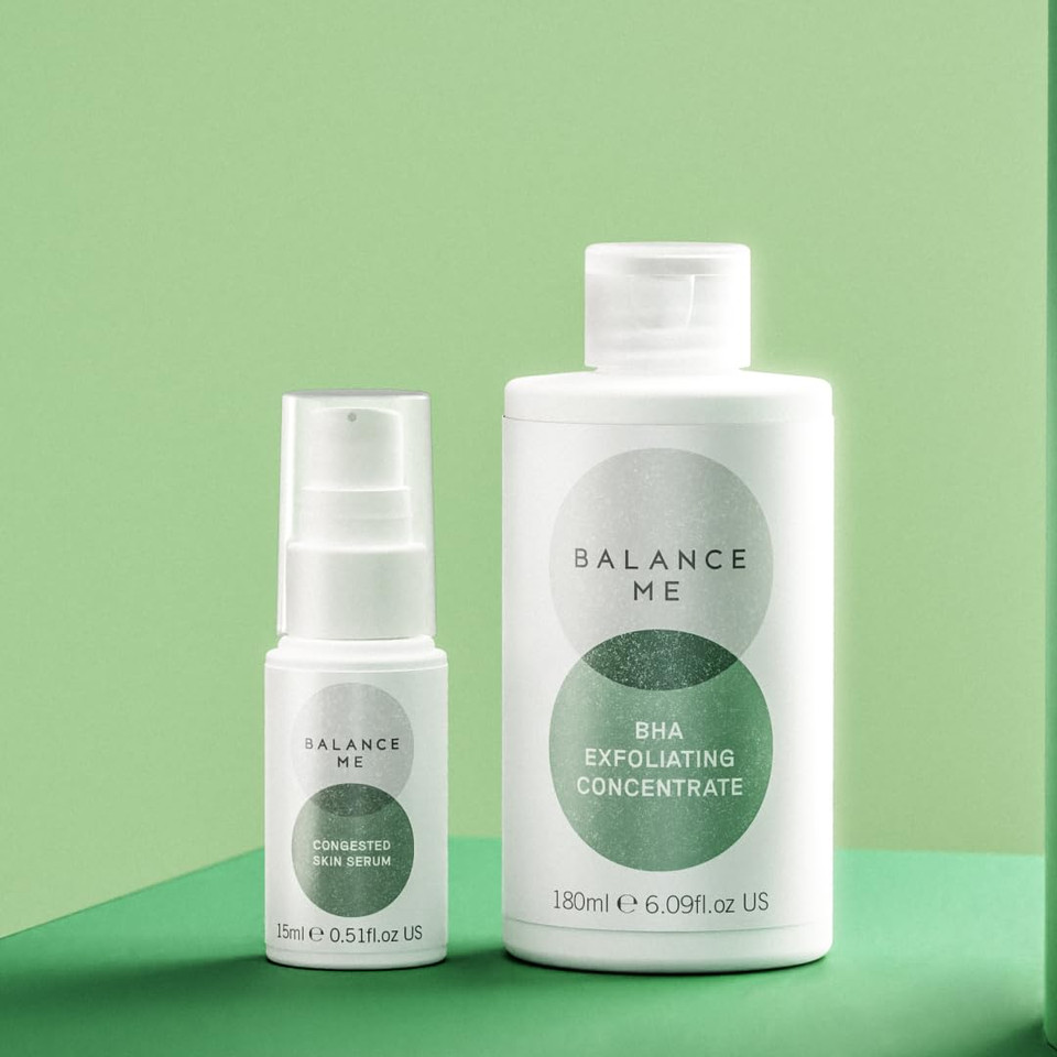 Balance Me Christmas Gift Set Flawless Finish Bha Exfoliating Concentrate, Congested Skin Serum, 2 Full Size Products, Vegan/Natural Skincare, Achieve Flawless Skin - 1 Each