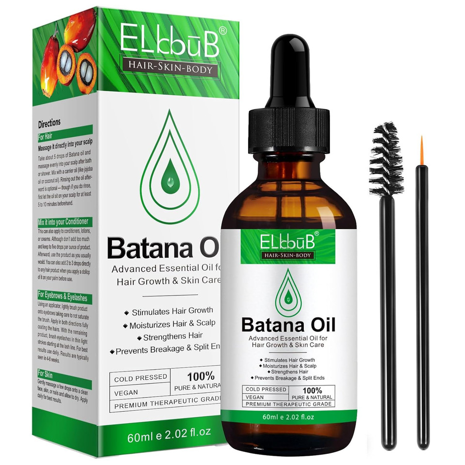 Dr. Sebi Raw Batana Oil - Hair Growth Oil For Men & Women, Sourced From Honduras, Pure & Unrefined, Nourishing Scalp & Hair, Promotes Hair Thickness, Prevents Hair Loss