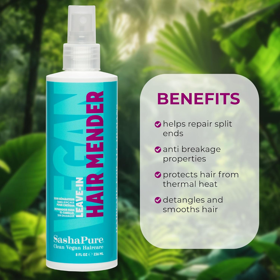 Leave-In Hair Mender Spray, Detangles & Adds Shine, Repairs Split Ends, Seals Hair Cuticle & Protects Hair Against Heat Damage, With Argan Oil  8 Fl Oz