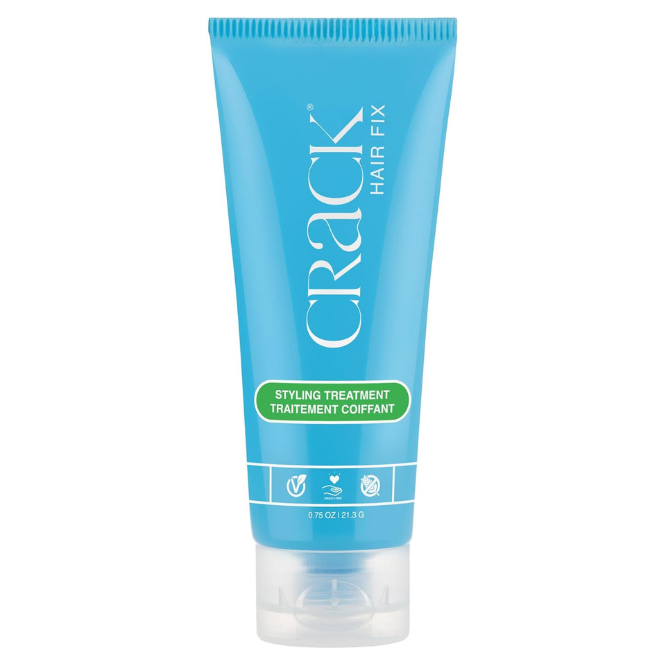 Crack Hair Fix Styling Treatment - Multi-Tasking, Anti-Frizz, Leave-In Styling Cream With Protection From Humidity, Chlorine, Heat Treatments & Sun, .75 Oz