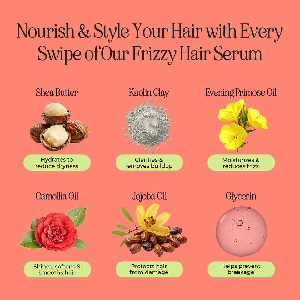 Inh Hair Mascara For Flyaways | Quick Slick Hair Finishing Stick For Flyaways, Frizz Control, & Slick Back Look | Non Greasy & Non Comedogenic Smoothing Serum & Frizz Tamer Wand | Peach Tart, 18Ml