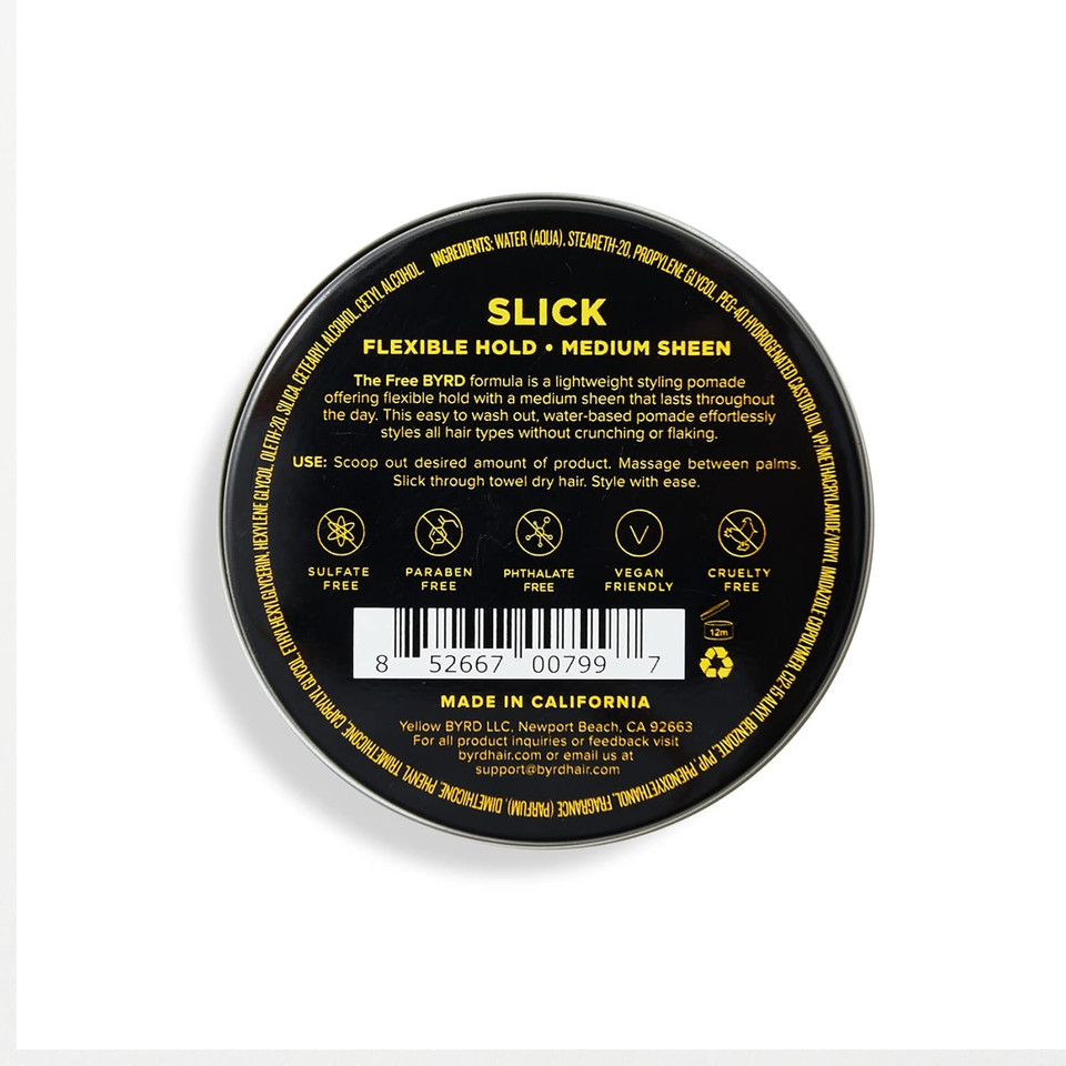 Byrd Hair Matte Pomade - Medium Hold, No Sheen, For All Hair Types, Mineral Oil & Paraben Free, Phthalate & Sulfate Free, Cruelty-Free, Water Based, 3.35Oz