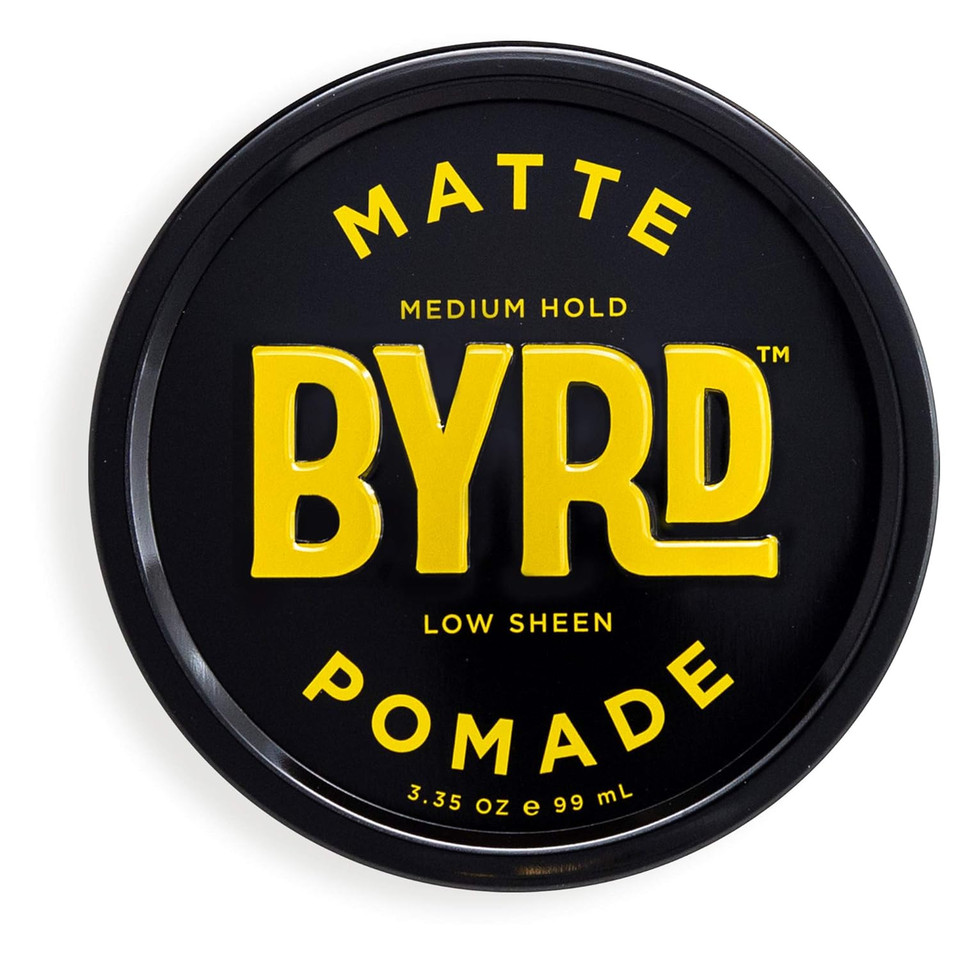 Byrd Hair Matte Pomade - Medium Hold, No Sheen, For All Hair Types, Mineral Oil & Paraben Free, Phthalate & Sulfate Free, Cruelty-Free, Water Based, 3.35Oz