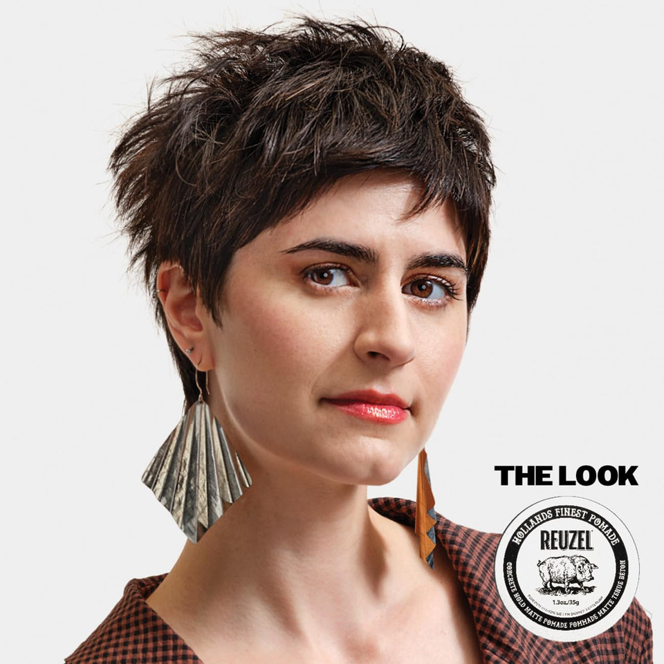 Reuzel Concrete Matte Pomade, Strong All Day Hold, Water Soluble Styling, No Shine And Flake Free, Easy To Wash Out, For All Hairstyles, 12 Oz