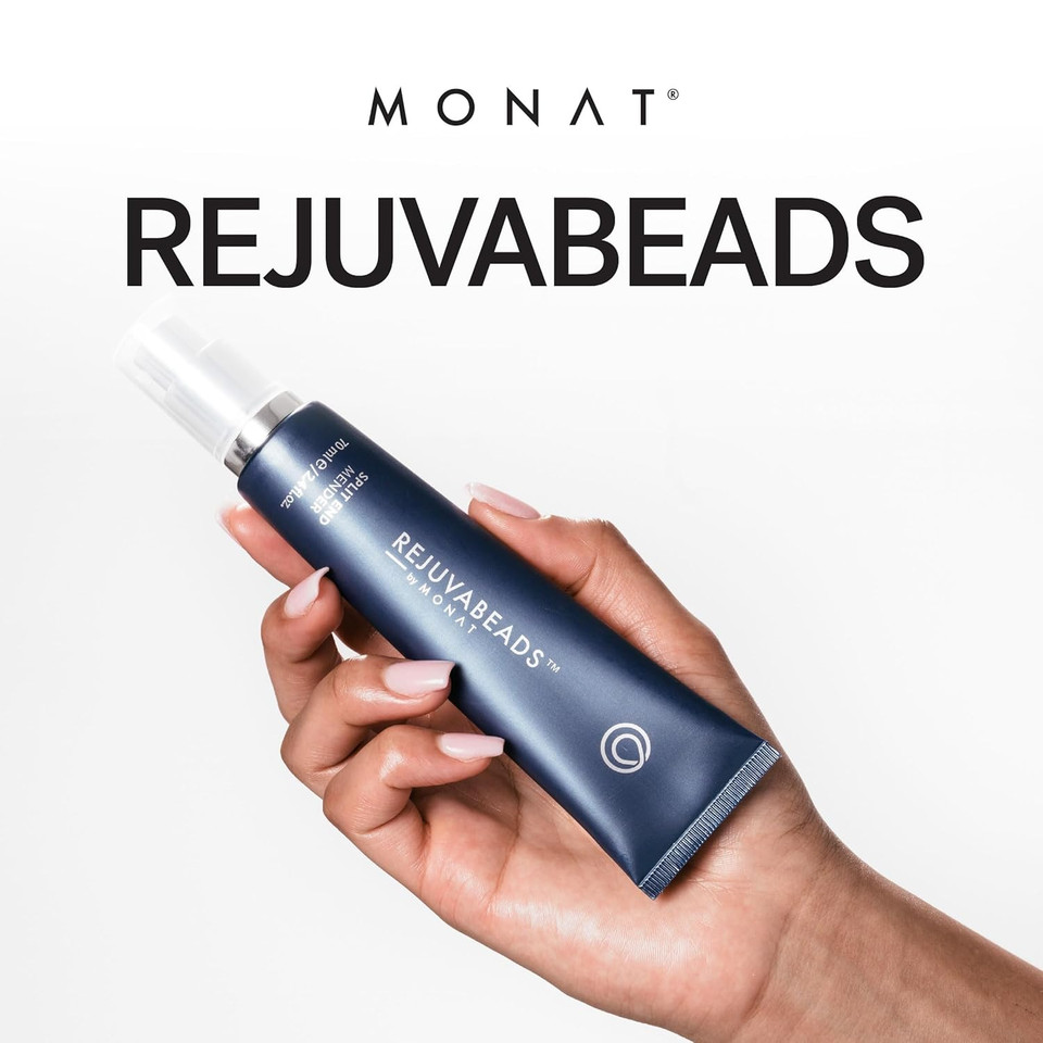 Monat Rejuvabeads® Infused W/Rejuveniqe® - A Revolutionary Leave-In Split End Mender. Lightweight Serum Instantly Repairs Split Ends & Leaves Healthier-Looking Hair. - Net Wt. 70 Ml / 2.4 Fl. Oz