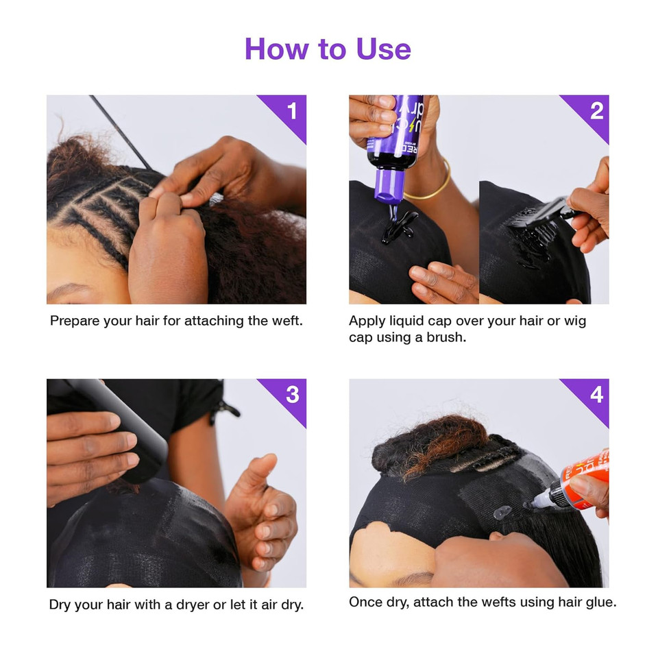 Red By Kiss Quick Dry Hair Protective Liquid Cap, Strong Lightweight Protection From Weaves Glue Damage, Fast Application, Quick Drying, & Easy Removal, Keratin & Tea Tree Enriched (Clear, 2Oz)