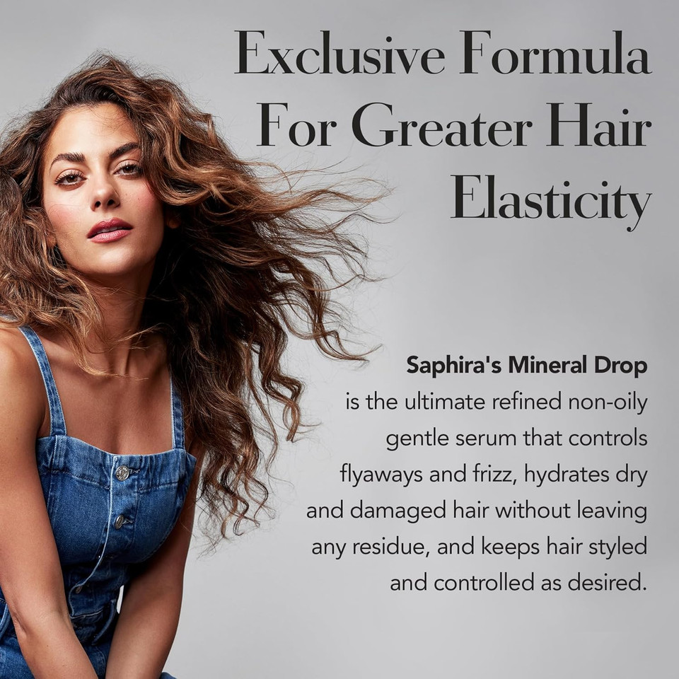 Saphira Mineral Drop Hair Serum For Hair Growth And Frizz Control, Softens, Heals And Styles All Hair Types, Sulfate-Free, Paraben-Free
