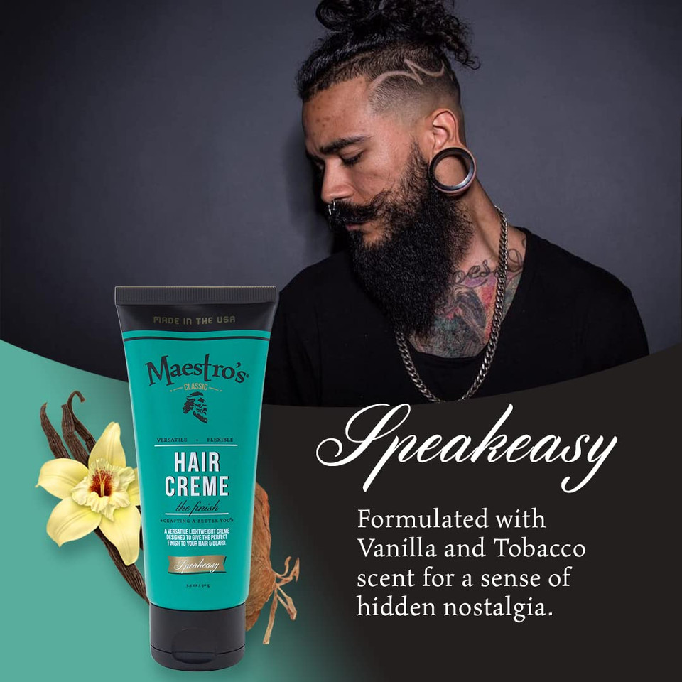 Maestro'S Classic Hair Cream  Mark Of A Man Blend, 3.4 Oz | Lightweight MenS Hair Styling Cream For Smooth Finish, Texture & Control | Barber-Approved Grooming Product
