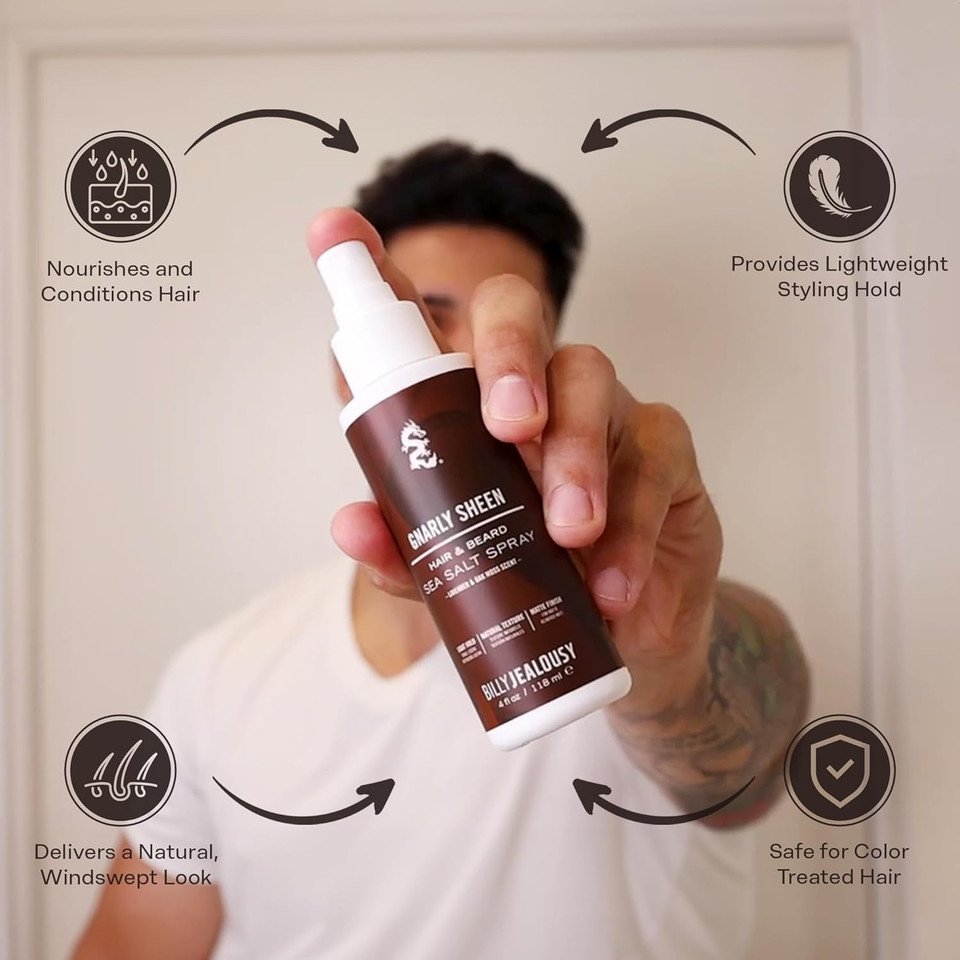 Billy Jealousy Sea Salt Spray, Texturizing And Volumizing Hair Spray For All Hair Types And Beard Lengths