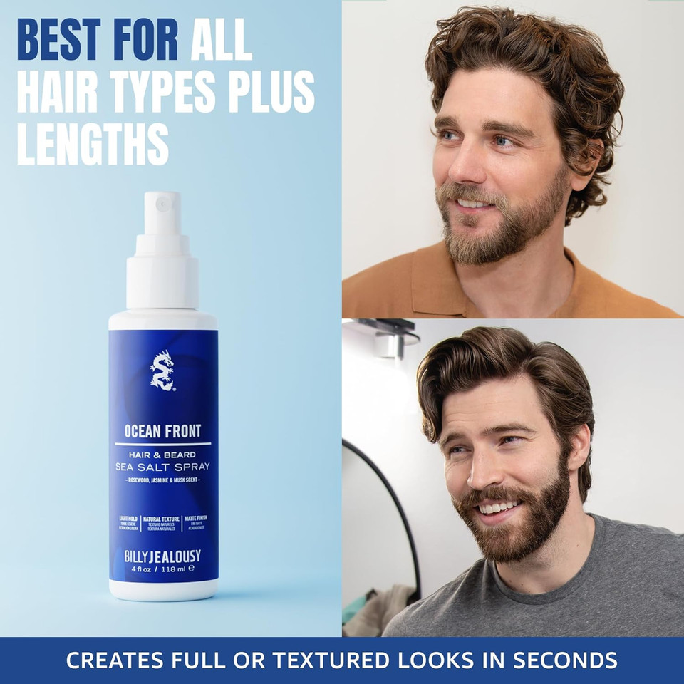 Billy Jealousy Sea Salt Spray, Texturizing And Volumizing Hair Spray For All Hair Types And Beard Lengths