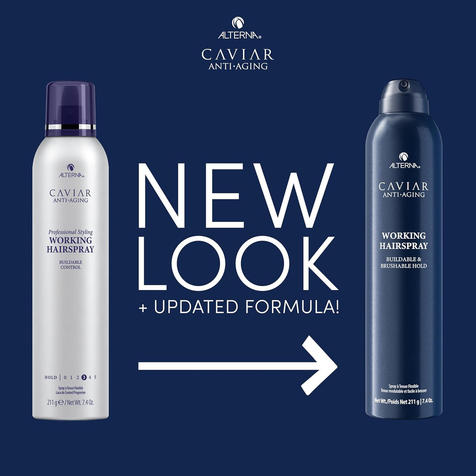 Alterna Caviar Anti-Aging Working Hairspray | Buildable, Brushable Hold | Helps Control Frizz & Adds Shine | Sulfate Free