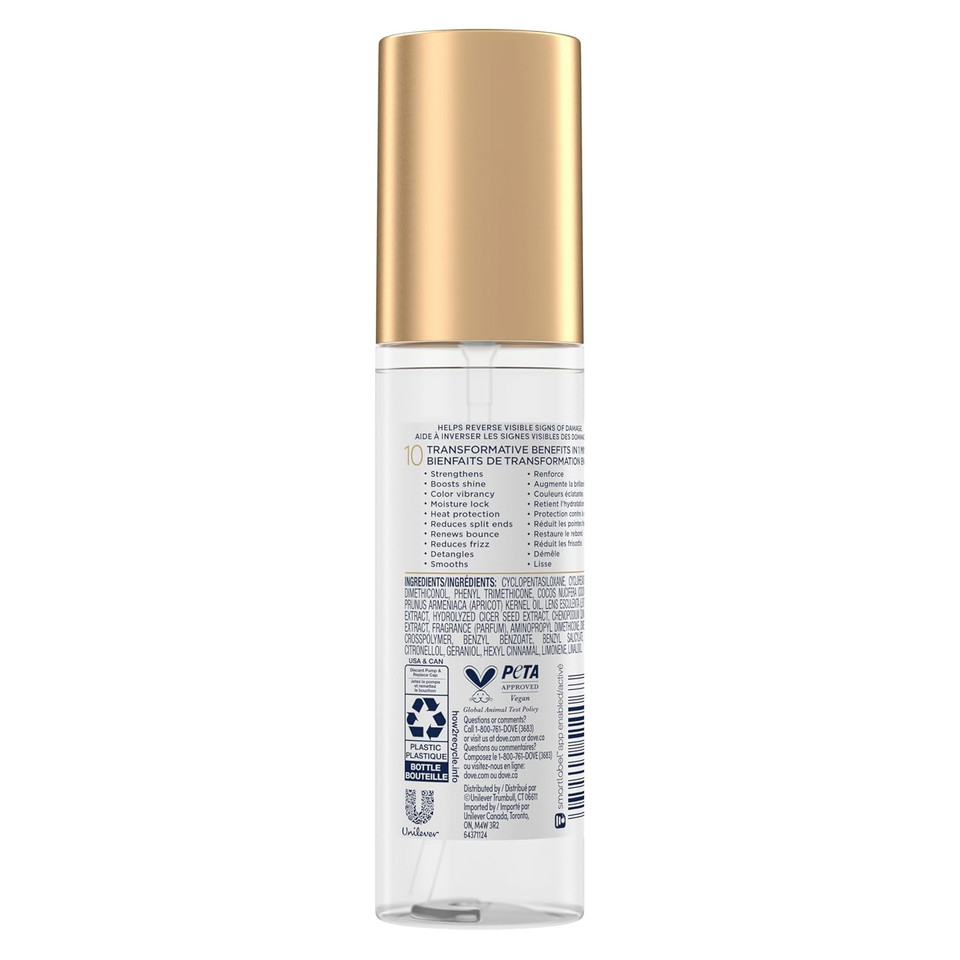 Dove Serum Bond Strength For Chemically Damaged Hair With Bio-Protein Care Technology And Peptide Complex 3.3 Fl Oz