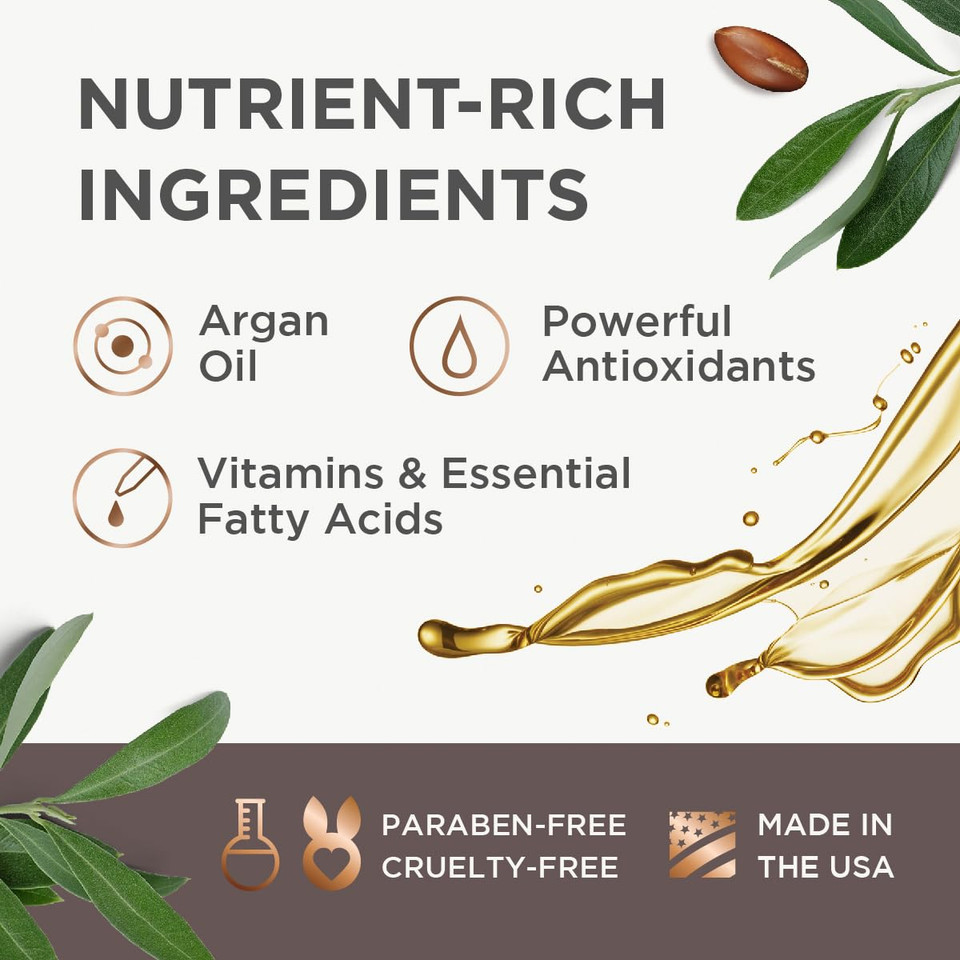 Argan Magic Strong Hold Styling Gel - Flake-Free Argan Oil Formula For Superior Hold And Long-Lasting Control | Made In Usa, Paraben Free, Cruelty Free (8 Fl Oz)