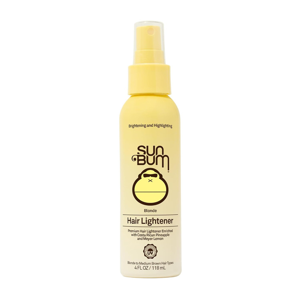 Sun Bum Hair Lightener Spray - For Blonde To Medium Brown Hair Types - Uv Protecting - Enriched With Pineapple And Meyer Lemon - Vegan - 4 Oz