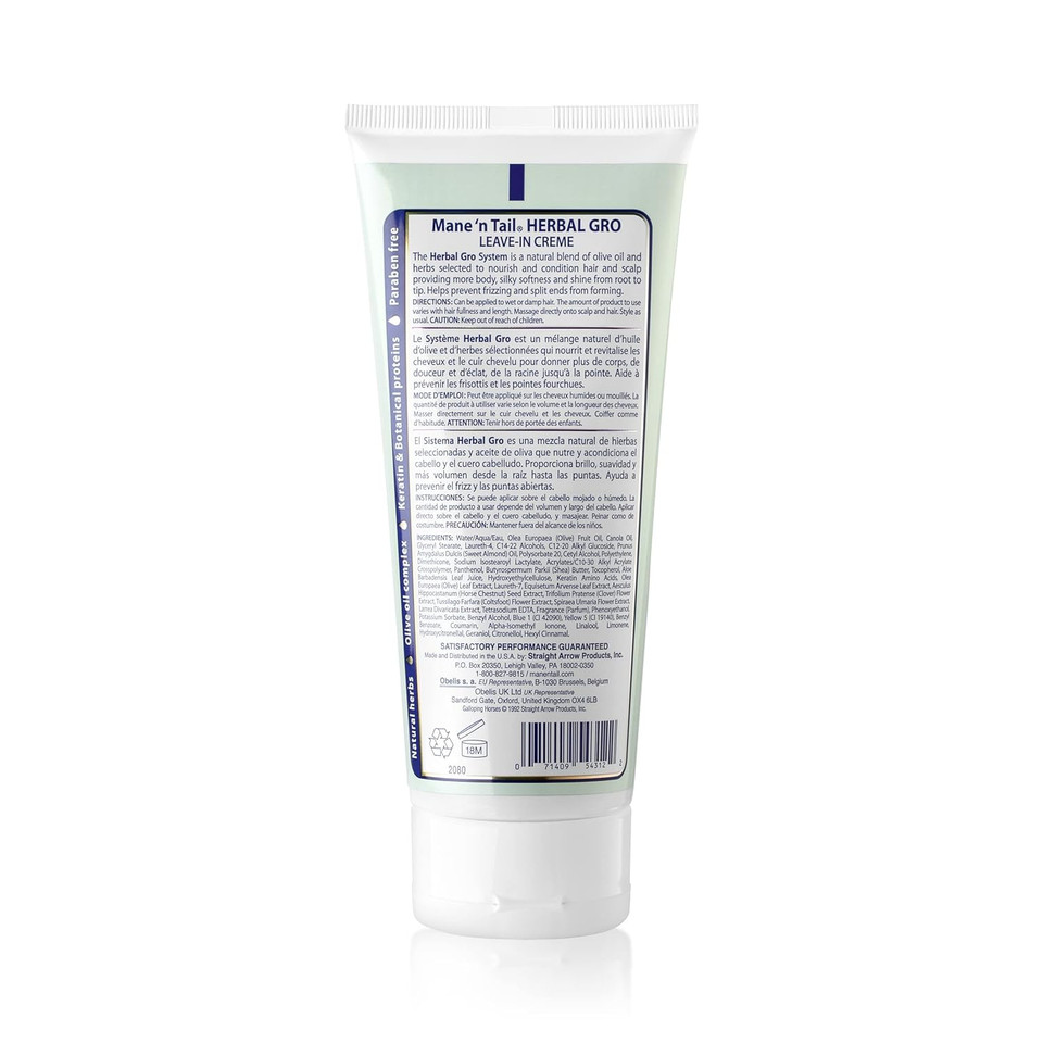 Mane 'N Tail Herbal Gro Leave-In Creme Therapy Maximum Volume & Shine 5.5 Ounce