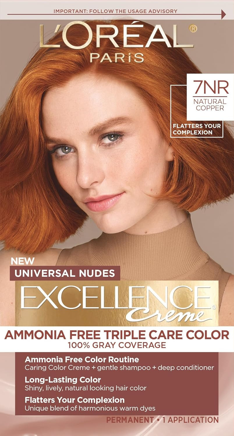 LOreal Paris Excellence Universal Nudes Permanent Hair Color, Ammonia Free Hair Dye For Gray Hair Coverage, 2N Natural Soft Black, 1 Hair Dye Kit