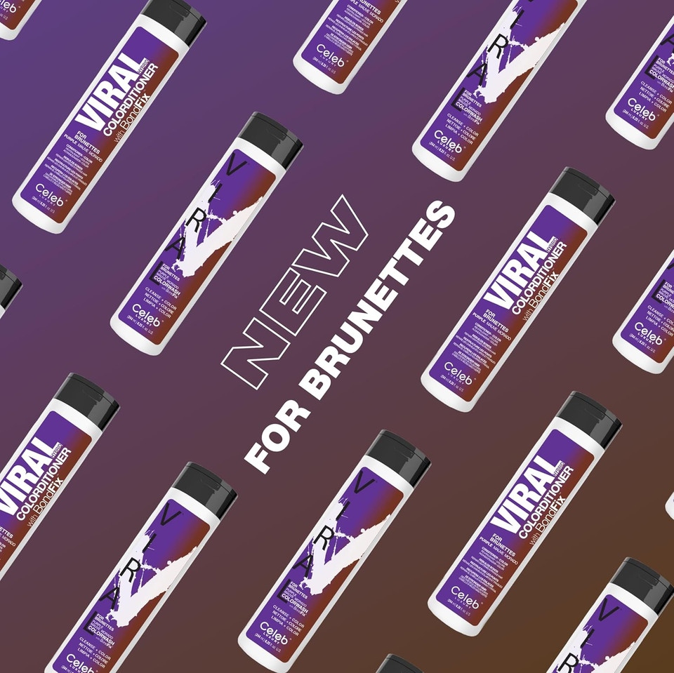 Celeb Luxury Intense Color Depositing Colorwash Shampoo + Bondfix Rebuilder, Vegan Hair Dye, Sustainably Sourced Plant Based, Semi Permanent Hair Color, Viral And Gem Lites Duos