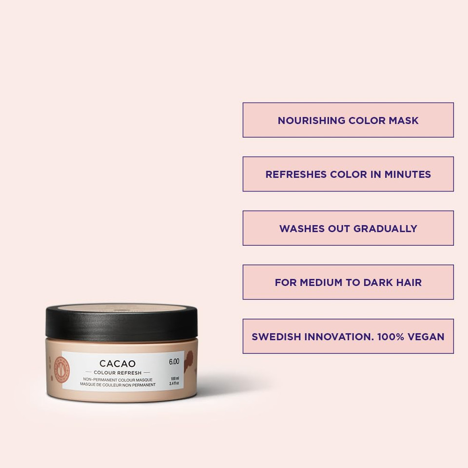 Maria Nila Colour Refresh, 3.4 Fl Oz, Hair Mask, Semi-Permanent Pigments, 100% Vegan & Sulfate/Paraben Free