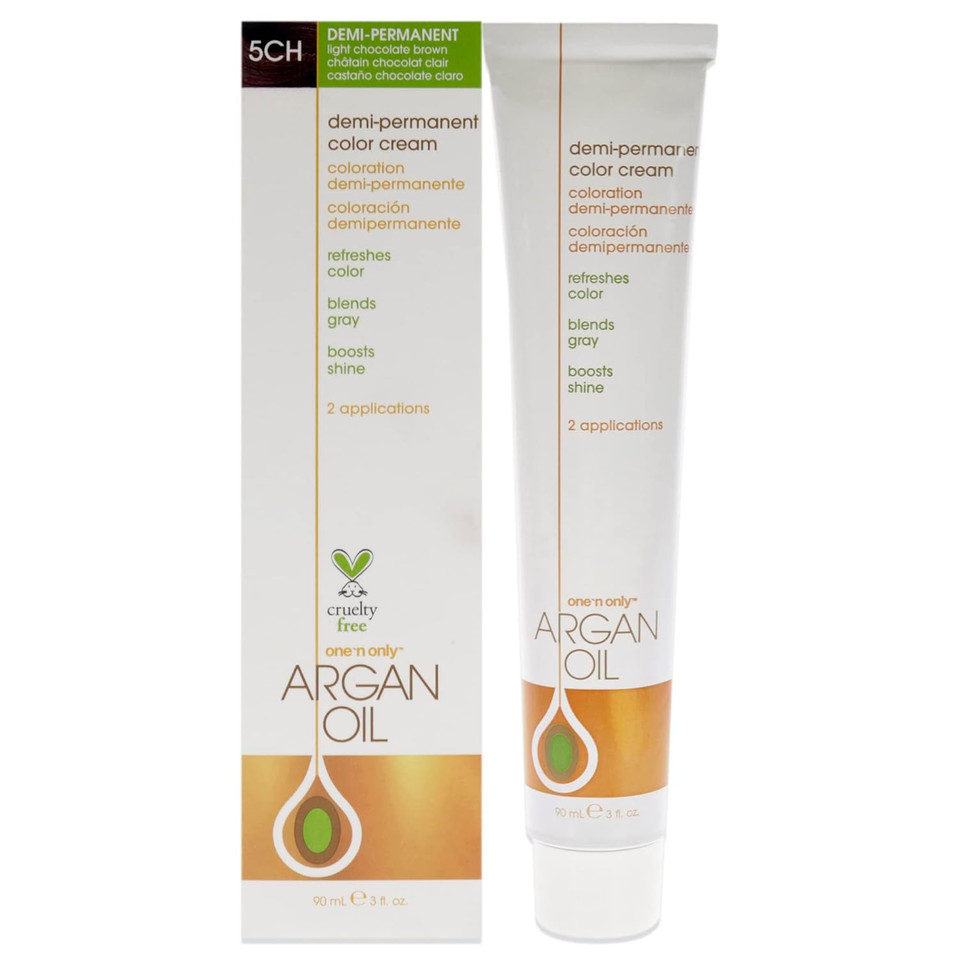 One N Only Argan Oil Permanent Color Cream - 5Nn Rich Natural Light Brown Hair Color Unisex 3 Oz