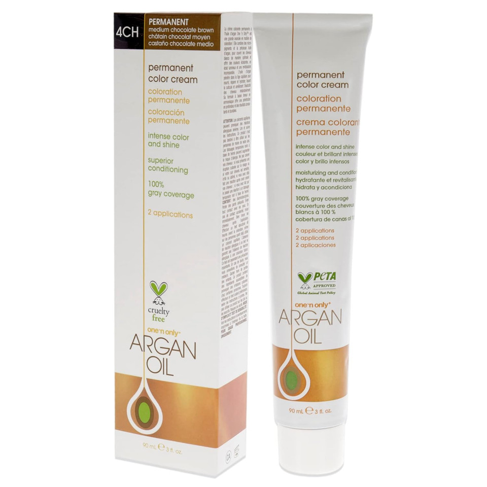 One N Only Argan Oil Permanent Color Cream - 5Nn Rich Natural Light Brown Hair Color Unisex 3 Oz