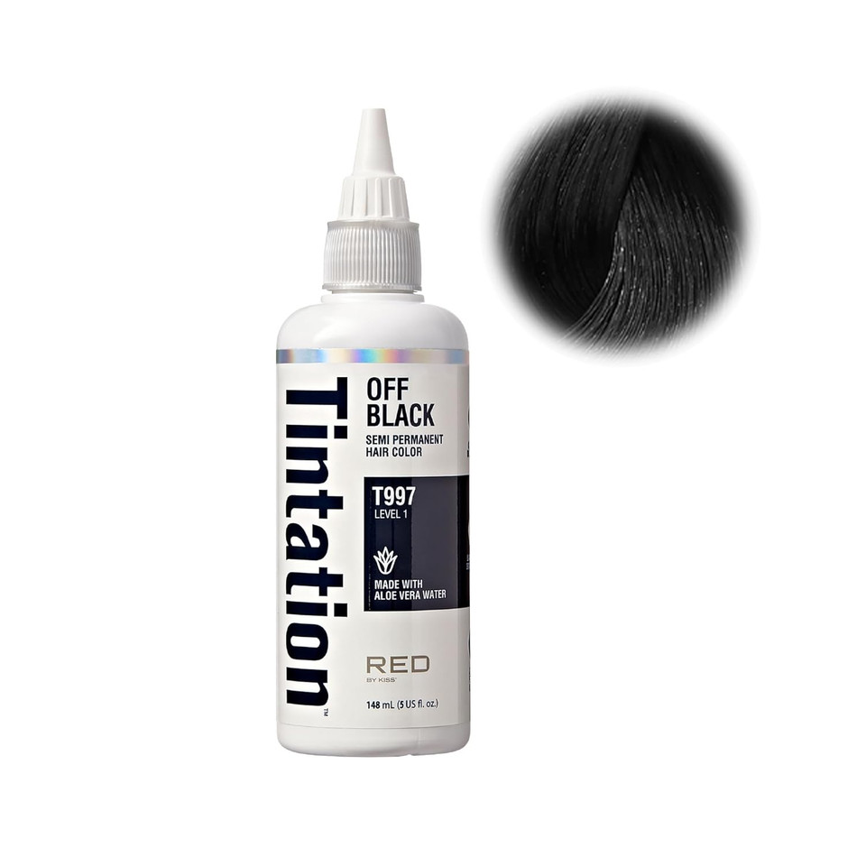 Red By Kiss Tintation Semi-Permanent Hair Color, Aloe Vera Water Based, Argan Oil, Olive Oil, Collagen & Keratin, Long-Lasting Color Dye (Spiced Amber, 5 Fl Oz)