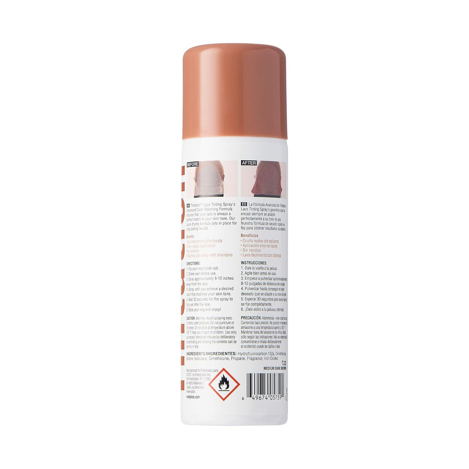 Red By Kiss Lace Tinting Spray, Quick Dry & Skin Tone Matching For Lace Wig, Transfer-Proof, No Smudging, Long Lasting, Precision Control With Pointed Nozzle, Peach Scent