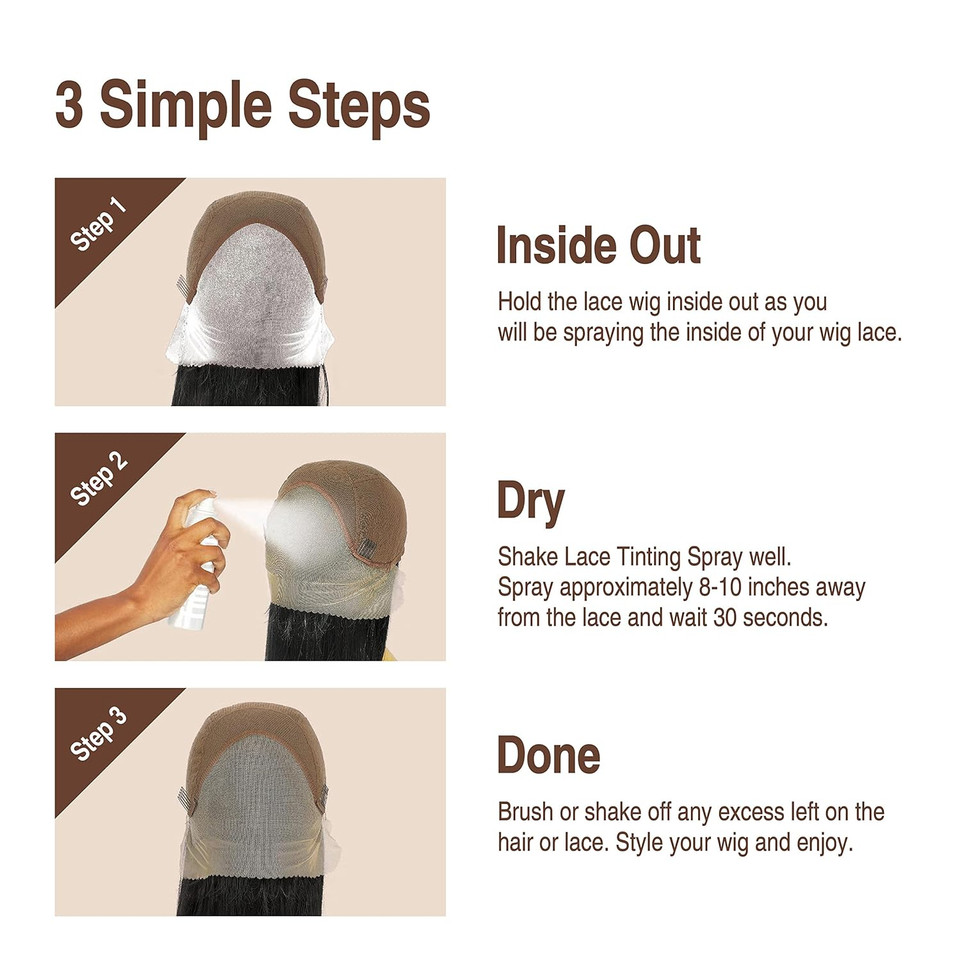 Red By Kiss Lace Tinting Spray, Quick Dry & Skin Tone Matching For Lace Wig, Transfer-Proof, No Smudging, Long Lasting, Precision Control With Pointed Nozzle, Peach Scent