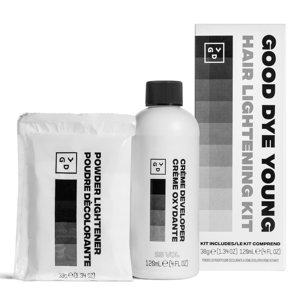 Good Dye Young Hair Lightener Kit With Dust Free Powder Lightener And 25 Volume Developer - Moisturizing Bleaching Kit - Vegan Hair Bleach (4 Oz.)