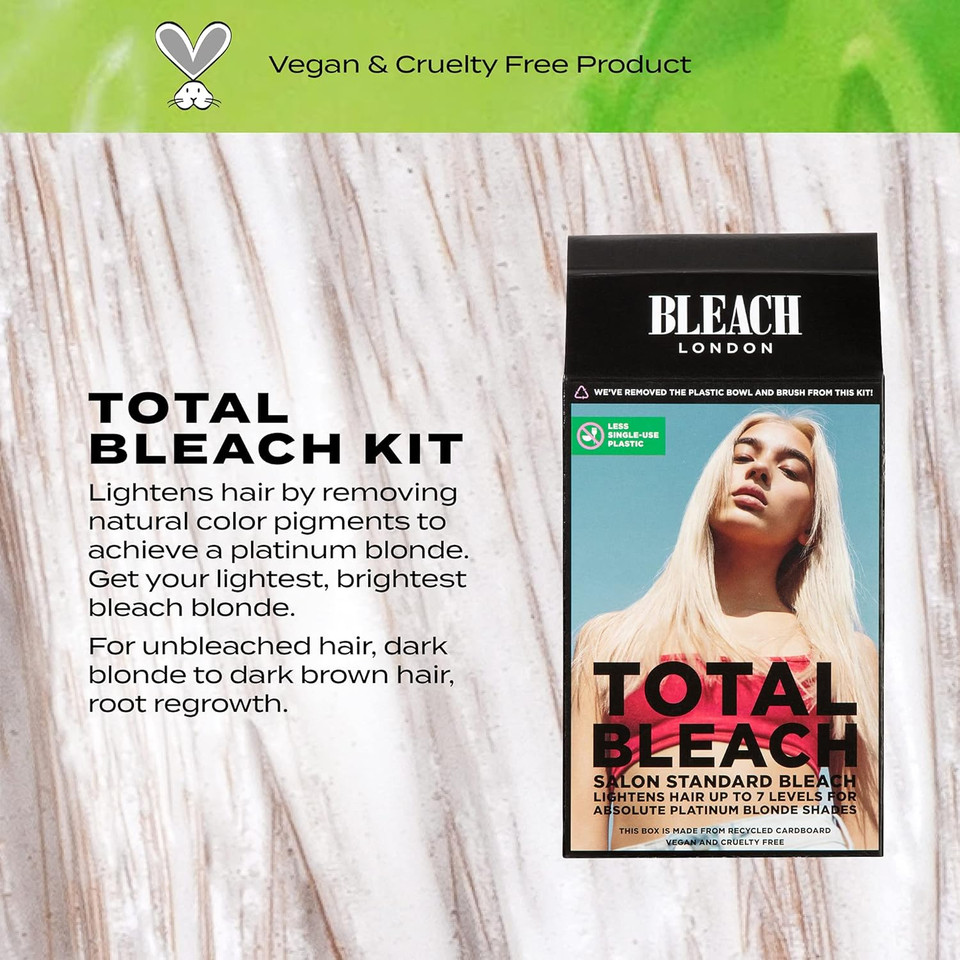 Bleach London Total Bleach Kit - Salon Standard, Vegan, Cruelty-Free, For All Hair Types, Brightest Blonde