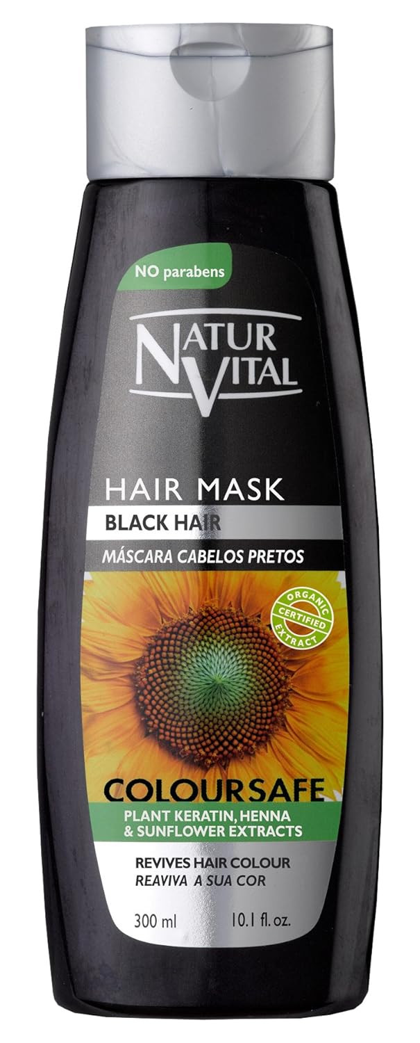 Colouring Hair Mask - Repairs And Colours - 300 Ml/Natural & Organic. (Black Hair)