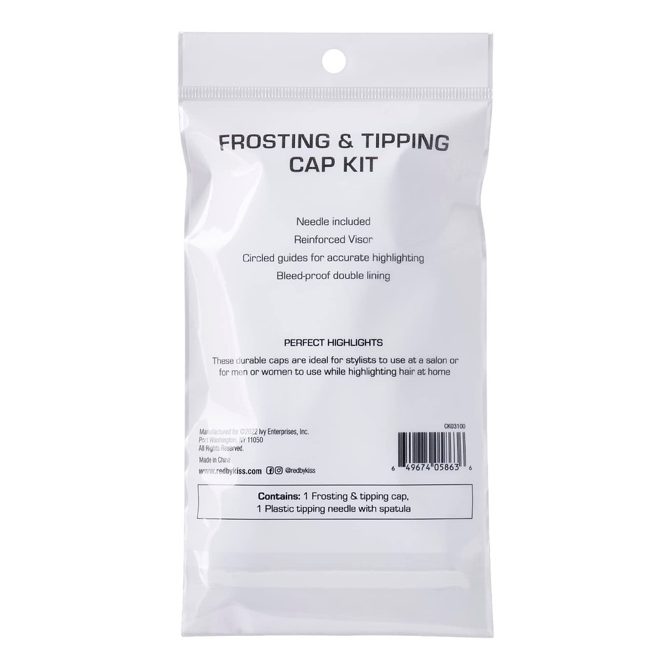 Red By Kiss Hair Dye Coloring And Highlighting Kit Frosting And Tipping Cap Kit (5 Piece Kit)