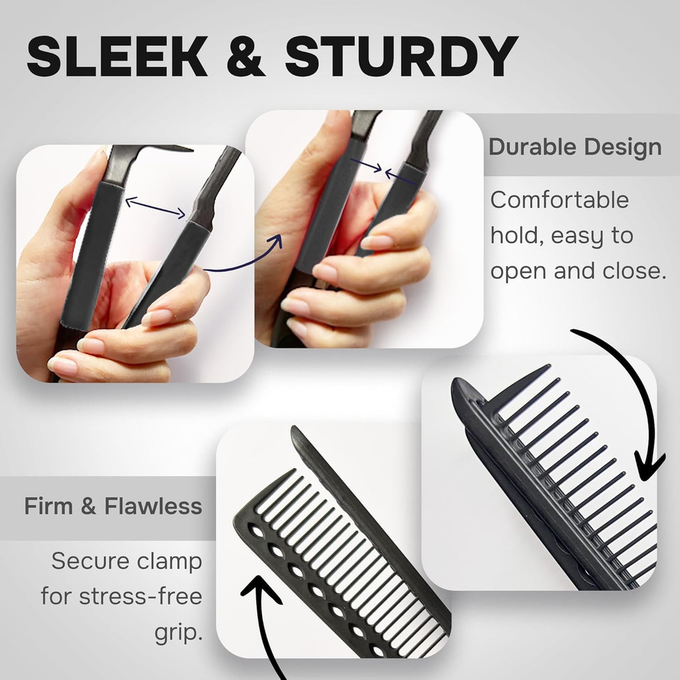 Herstyler Hair Straightening Comb - Straightener Comb For Flat Iron - Makes Styling Easy - Get Straight Hair In Minutes (Purple)